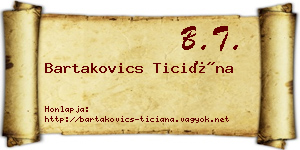Bartakovics Ticiána névjegykártya